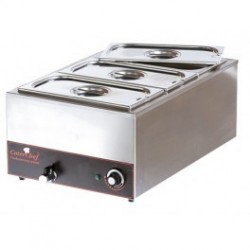 Bain Marie met aftapkraan | 3x 1/3GN en diep 150 mm